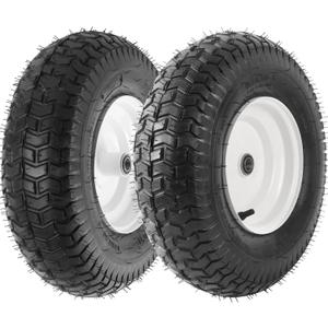 AR-PRO (2-Pack) 16x6.50-8 Tubeless Tire & Wheel Assembly for Garden Trailers and Utility Carts, 3" Offset Hub, 3/4" & 5/8" Bearings, 4-Ply, 615 lbs Load