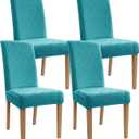 Chair Covers, Dining Room Chair Covers, Anti-cat Scratch, Washable, Regular Size, Chair Covers 4 Pack, for Kitchen, Hotel, Meeting (Blue)