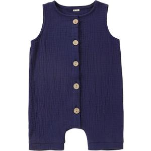 MICHLEY Baby Sleeveless Summer Romper Infant Toddler Cotton Outfits Unisex Boys Girls Jumpsuit 0-24 Months