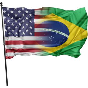 Usa Brazil Flag Funny Flag 3x5 Ft Holiday Banner Garden Yard House Flags Indoor Outdoor Party Home Decorations Vivid Color And Double Sided Print