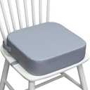 Toddler Booster Seat for Kitchen Chair, 3.5" Oxford Foam Cushion, Non-Slip Base, Adjustable Straps, Portable Dining Booster for Self-Feeding Toddlers at Home or on the Go (Grey)