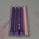 SHYMERY Flameless Advent Candles,Real Wax Battery Operated Electric LED Taper Candles with Remote Timer, Set of 4 Purple & Pink Flickering for Wreath Thanksgiving Christmas Outdoor Centerpieces