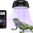 LED Reptiles Light with Remote, UVA UVB FR Lamp for Rainforest & Desert Reptiles, Ferguson Zones 1-4, Timer Switch, 10 Dimmable, for Bearded Dragon, Turtle, Frog, Snake, Plant (1 Pack)