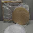 HollyHOME 2-Tier Round Gold Side Table, Outdoor Small Folding Accent Stand with Removable Tray, Anti-Rust Metal Asional Table for Balcony Patio Living Room, Nightstand for Bedroom (Gold&White)