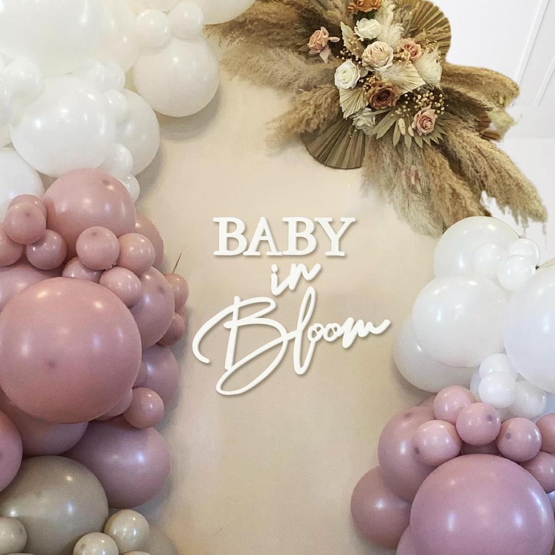 Baby in Bloom Sign, 16x24 Felt Letter Baby Shower Sign Baby in Bloom Party Decor Backdrop for Boy or Girl Baby Shower Gender Reveal 1st Birthday - White