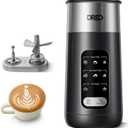 DREO Milk Frother, 8-in-1 Electric Frother for Latte Art Coffee, 9oz/270ml Warm and Cold Foam Automatic Frothers for Dairy and Non-Dairy Milk, LED, Easy to Clean, BaristaMaker Air (Small, Black)