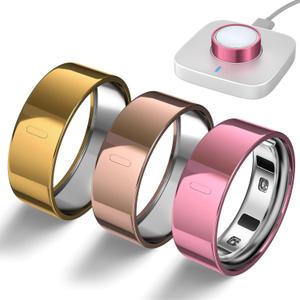 sylacor 3 Pack Ring Cover Compatible with Oura Ring Gen 4/Oura Ring Gen 3 Horizon/Heritage, Upgraded Anti-Scratch TPU Ring Protector for Men Women, NOT for Oura Ring 4 Ceramic (Size 8) (Gold+RoseGold+RosePink)