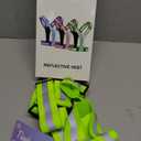 Zacro LED Reflective Vest Running Gear, 5 Lights Colors High Visibility Reflective Running Gear Rechargeable Light Up Running Vest for Walking Running Cycling, Adjustable for Men Women Kids (Bright Green)