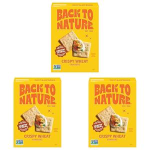 Back to Nature - Crispy Wheat Crackers - Real Ingredients like Wheat Flour & Sea Salt - Non-GMO - 6.5 Ounce (Pack of 3) Best By Nov 07 2025