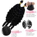 Pre-Separated Crochet Hair Extensions Knotless Curly Crochet Real Human Hair With String for Braiding Reusable Water Wave for Women 16 Inch Lightweight Burmese Curly Bundles 50G 50 Strands