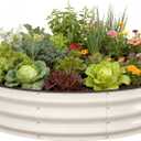 Pattiumo Galvanized Raised Garden Bed 4×4×1 FT, Round Metal Raised Garden Bed Outdoor Planter Box with Open Bottom, Rust-Resistant Steel Garden Bed for Vegetables Herbs Flowers, Easy Assembly