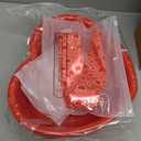 Threehoney 6 Set Valentines Day Heart Basket Plastic Empty Gifts Baskets with Cellophane Bags and Pull Bows Ribbons for Valentine Gift Filling(Red)