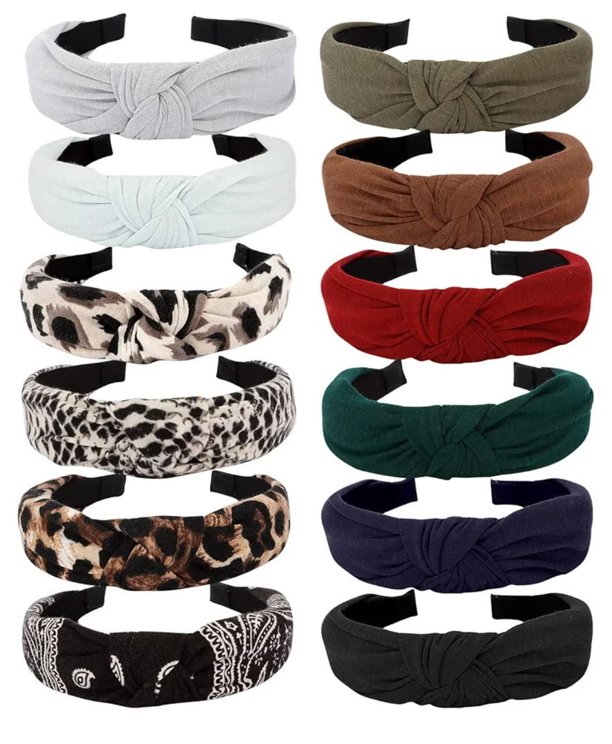 VELSCRUN 3 Pack Flower Headbands Non Slip Wide Girls Cute Boho Knotted Head Bands Hair Accessories Fashion Birthday Gifts for Women