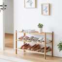 viewcare 3-Tier Free Standing Shoe Racks, Bamboo Wood Shoe Rack for Entryway & Closet, Beautiful | Natural | Functional | Sturdy Shoe Rack