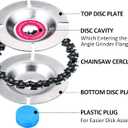 5 Pieces 5/8 Inch Chain Disc Saw Blades for Angle Grinders - 22 Teeth Wood Carving Discs and Grinding Attachment Wheels