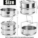 WUWEOT Stackable Steamer Insert Pans, 7.8 Inches Stainless Steel Pot-in-Pot Baking Pan, 2 Tier Pressure Cooker Accessories with Sling Handle and Silicone Gloves for Instant Pot