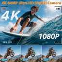 4K Digital Camera for Photography, 64MP Vlogging Camera for YouTube with 3" 180° Flip Screen, WiFi Compact Camera with 18X Digital Zoom, Comes with 32GB Micro SD Card & 2 Batteries, Black