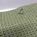 RESARE Christmas Waffle Bath Mat for Bathroom, Super Absorbent Bathroom Rugs Non Slip Machine Washable, Ultra Soft Quick Dry Boho Bath Rugs with Tassels for Floor, Bordered Design, 18"x30" Green