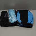 Fulmoon 17 Pcs Car Seat Cover Full Set for Women Fluffy Fuzzy Car Accessories Christmas Front Rear Steering Wheel Fleece Handbrake Shift Covers Hanging Accessory Holder Ring Emblem (Turquoise Black)