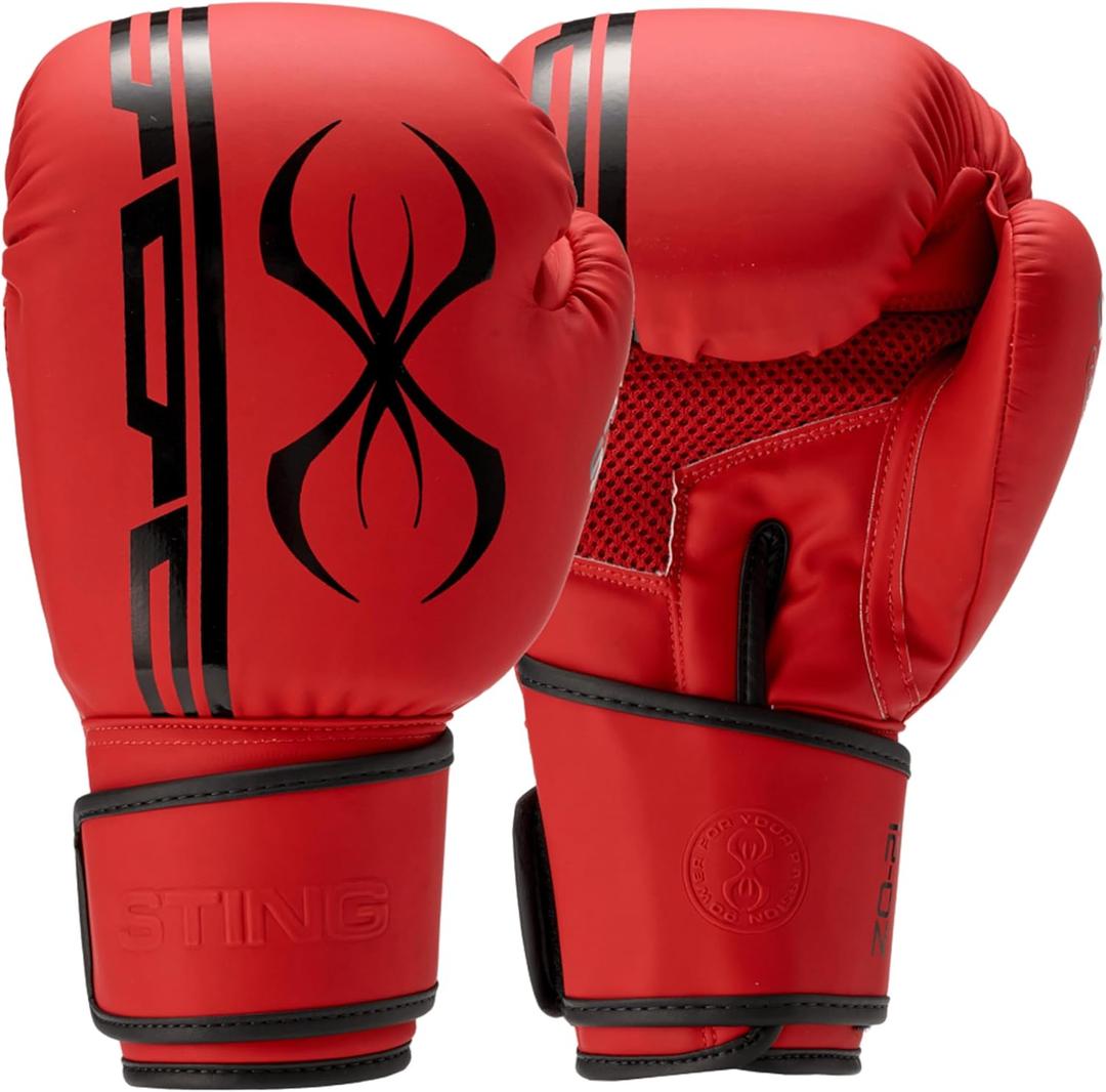 STING Armaplus Boxing Gloves, Lightweight Boxing Equipment for Competition, Kickboxing, Muay Thai, and Boxing Training, and Feel (16 Oz, Red)