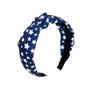 MYSXN American Flag Knotted Headband,4th of July Headband,Independence Day Patriotic Headbands Hair Accessories for Women Girls (BLUE STAR, M)