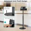 Anti-Theft iPad Kiosk Stand, Adjustable Tablet Floor Stand for Business Retail POS Checkout, Security Display Mount Fits 10-14" iPad Pro 12.9 11 10.9, Galaxy Tab & Surface Pro, 360 Rotating