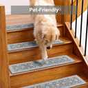 OJIA Extra Non-Slip Stair Treads for Wooden Steps 15PCS, 30"X8" Rubber Indoor Stair Runner Slip Resistant Stair Rugs Safety Mats for Dogs, Kids & Elders, Stairway Grip Step Treads, Gray