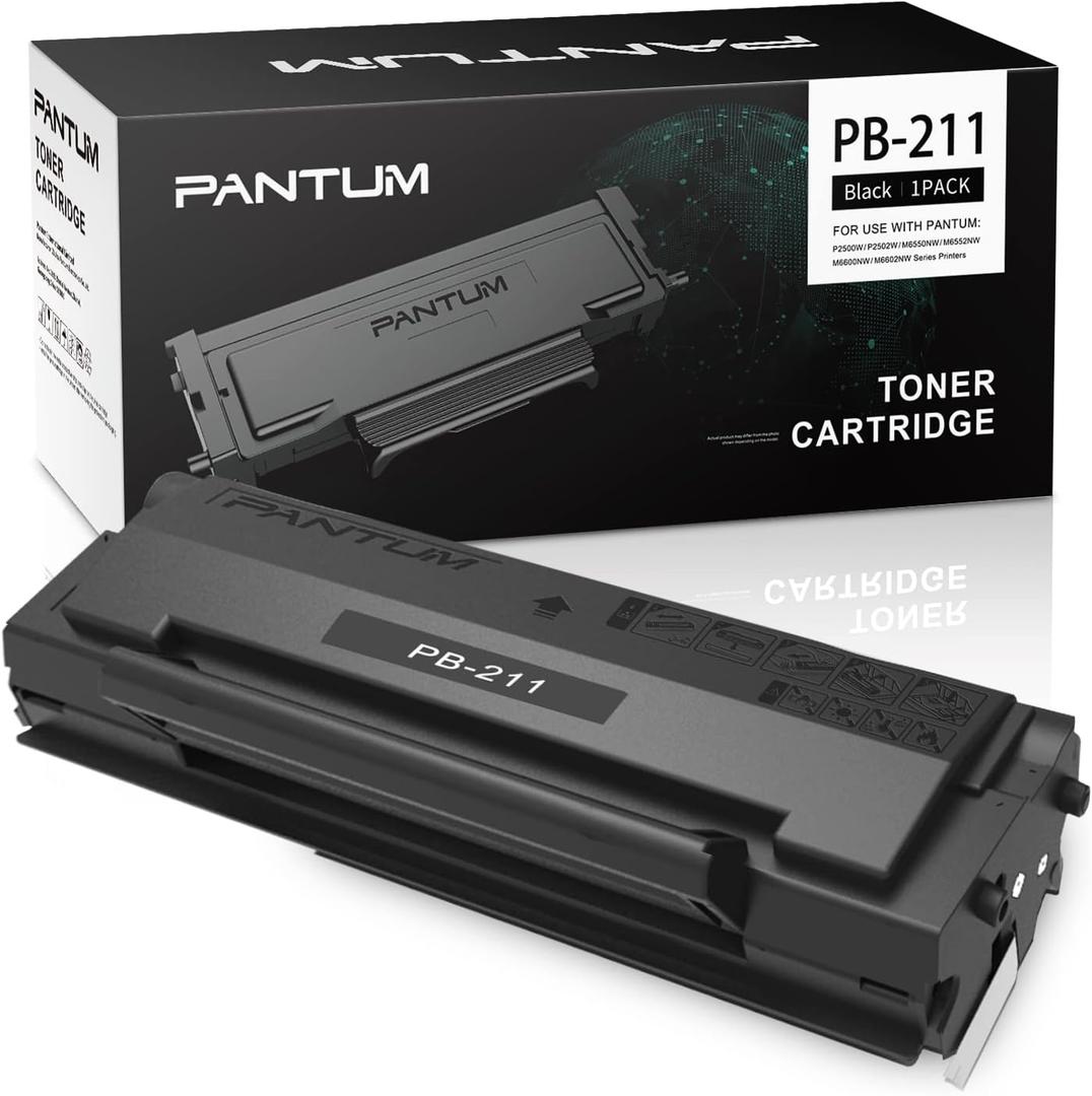 PANTUM PB-211 Toner Cartridge Black P2500W, P2502W, M6550NW, M6600NW, M6552NW, M6602NW (1 Pack)