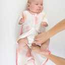 Amazing Baby Cotton Muslin Sleeping Sack, For Baby Girl, Wearable Blanket with 2-way Zipper, Watercolor Roses, Pink, Medium (6-12 Month) (White)