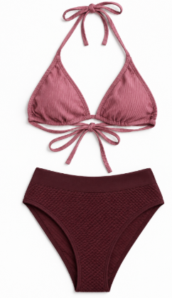 Cupshe Bikini Set With High Waisted Bottom, M