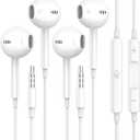 for Apple Earbuds Wired [Clear Call & No Noise], [MFi Certified] 3.5mm Headphones with Microphone Volume Control HiFi Stereo Ear Buds for iPhone/iPad/Kindle/Weather Radio/Airplane [2 Pack] (White)