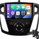 9 Inch IPS Touchscreen Android 13 Car Stereo for Ford Focus 2012-2018 with Wireless CarPlay & Android Auto 2+32GB Car Radio, Support GPS, WiFi 6, Bluetooth,5.4, FM Radio, Backup Camera, SWC, Dual USB