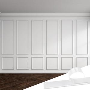 Pangda Peel and Stick Wall Molding Kit, 3D Premade Accent Molding Wainscoting Panel for Interior Wall Moulding Decor, Ready to Assemble Wainscoting Accent Panel(6 Set,24 x 54 in)