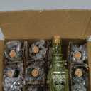 BULK PARADISE Small Mini Green Vintage Glass Bottles with Corks, Mini Vases, Decorative, Potion, Assorted Design Set of 12 pcs, 4.6 Inch Tall (11.43cm), 1.4 Inch Wide (3.56cm)