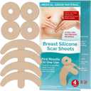 Silicone Scar Sheets, Silicone Scar Tape, 8 Pcs Reusable Medical Grade Silicone Scar Sheets for Breast