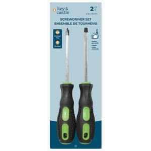 Screwdriver Set Key&Castle 4in. Slotted Plat And 4in. Phillips 2 Ct