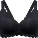 Momcozy Nursing Bras for Breastfeeding, Seamless Pregnancy Maternity Bra Wireless Classic Jelly Strip Support Nursing Bra (Medium, Pine Green)