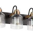 PRESDE Bathroom Vanity Light Fixtures Over Mirror 6 Light Vintage Bronze Brushed Black Bath Vanity Lighting (Oil Rubbed Bronzewith bubbles)