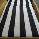 Arden 4-Pack Outdoor Patio Dining Chair Cushion, 20x44, Rain-Proof Seat Pad, Fade-Resistant Outdoor Cushion Black Cabana Stripe