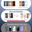 Upgraded Car Phone Holder for Magsafe [98+LBS Strongest Suction & 2400gf Magnetic] Vacuum Magnetic Phone Holders for Your Car 360 Adjustable Car Phone Mount for iPhone & Android Orange
