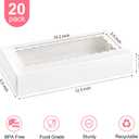 Kucoele 20 PCS Cookie Boxes with Window, 12.5 x 5.5 x 2.5 Inches Bakery Boxes Auto-Popup Treat Boxes for Chocolate Covered Strawberries, Hot Cocoa Bombs, Pastries, Donuts, Muffins