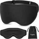 Fygrip 3D Eye Mask Sleep Mask for Men & Women, 100% Pressure-Free & Light Block-Out Eye Mask for Sleep with Easy Adjustable Strap, Night Eye Cover for Travel, Black