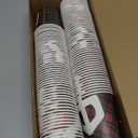 Maxcheck 100 Pieces Christmas Paper Cups with Handle 7 oz Holiday Disposable Cups Drinking Hot Chocolate Coffee Cup for Xmas Daily Use Bar Accessories Party Decoration (Buffalo Plaid)