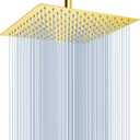 Rain Shower Head - Voolan 12 Inches Large Rainfall Shower Head Made of 304 Stainless Steel - Perfect Replacement For Your Bathroom Showerhead (12" Gold)