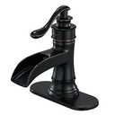 BWE Waterfall Bathroom Faucet Oil Rubbed Bronze Antique, Single-Handle One Hole Sink Faucet for Farmhouse Bath Vanity Lavatory Restroom, Solid Brass Construction