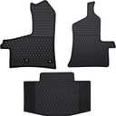 Car Floor Mats Custom Fit for 2015-2019 Ford Transit 150/250/350 Black Rubber Auto Liner Mats All Weather Protection Odorless(No Transit Connect)