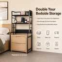 Nightstand Shelf Organizer, 2-Tier Over Nightstand Storage Shelf
Fits Nightstands up to 20 in W x 31.5 in H, Adjustable Middle Shelf, Freestanding, For Tall Beds, Dorms, Small Bedrooms