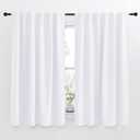 NICETOWN Window Treatment Curtain Panels - (White Color) W52 x L54, 2 Pieces, Semi Blackout Window Treatment Drape Panel for Kids Bedroom