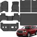 Jenofa-for Chevy Suburban/GMC Yukon XL 2015-2020 Bench Seat All Weather Floor Mats Automotive Car Mat for Suburban Accessories (Floor Mats & Rear Seat Back Mats & Cargo Liner)