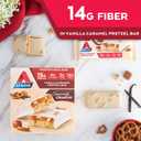 Atkins Vanilla Caramel Pretzel Protein Meal Bar, High Fiber, 2g Sugar, 4g Net Carbs, Meal Replacement, Keto Friendly, 5 Count, BB Date: 03/11/26
